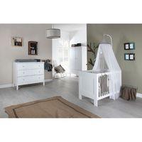 Europe Baby Pure Kids 3 Piece Cot Room Set-White