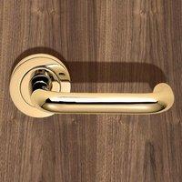 european aq2 studio lever latch handles on round rose