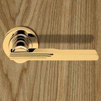 European AQ5 Veronica Lever Latch Handles on Round Rose