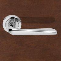 european pe5 petra lever latch handles on round rose