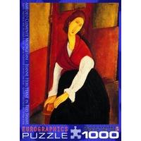 eurographics jeanne hebuterne in red shawl by amedeo clemente modi puz ...