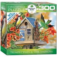 eurographics trumpet vines and tree sparrows by janene grende puzzle x ...