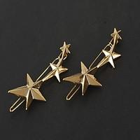 European Style Gold Star Shape Hair Clip Barrette Pins for Lady Casul Hair Jewelry