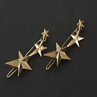 european style gold star shape hair clip barrette pins for lady casul  ...