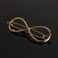 European Style Gold 8 Infinite Shape Hair Clip Barrette Pins for Lady Casul Hair Jewelry