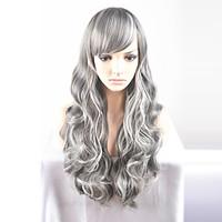 Europe and the United States Ms. Long New Year fashion long gray hair high-temperature wire wig
