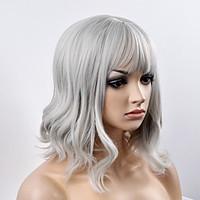 European and American fashion pear head silver gray short hair high temperature wire wig