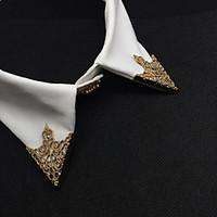 european fashion hollow out alloy collar clip brooch 1pair