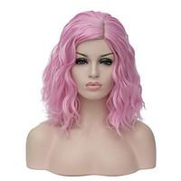 European and American fashion party light pink purple noodles rolls Brief paragraph wig