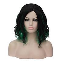 European and American fashion daily fresh noodles party wigs cos to blackish green gradient 1907