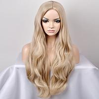 Europe and the United States Women\'s Fashionable New Year in The Sub-shallow Golden Wave High-temperature Wire Wig