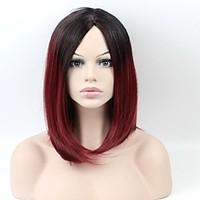 Europe and the United States Fashion Black Wine Red Gradient In The Sub - High Temperature Silk Short Simulation Head Scalp