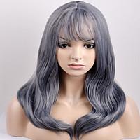 European and American Women In The Fashionable New Year in Qi Liu Qi Dark Gray Wave High Temperature Wire Wig
