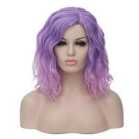 European and American fashion daily small and pure and fresh Pink purple gradient noodles party cos wig 1887