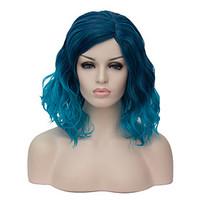 European and American fashion daily small and pure and fresh Blue gradient noodles party cos wig 1886
