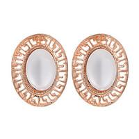 european style 2016 elegant opal stud earrings gold plated oval shape  ...