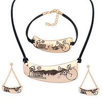 European Style Fashion Simple Environmentally Friendly Metal Necklace Bracelet Earrings Sets