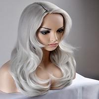 Europe and the United States Ms. Long New Year fashion large silver wave high-temperature wire wig