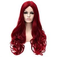 Europe and the United States fashion ladies Liu long curly hair wig wig red matt high temperature wire wig
