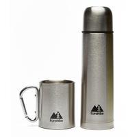 Eurohike 0.5L Flask And Karabiner Mug - Silver, Silver