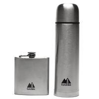 Eurohike 0.5L Flask And Hip Flask - Silver, Silver