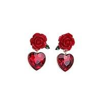 European Luxury Gem Geometric Earrrings Vintage Rose Waterdrop Drop Earrings for Women Fashion Jewelry Best Gift