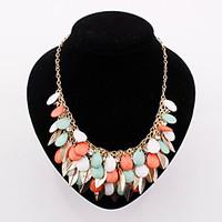 Europe Lady Leaves Alloy Statement Necklaces