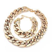 European Chain Bracelet Necklace Plastic Jewelry Set