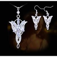 European Style Fashion Lord of the Rings Wizard Princess Evenstar Necklace Earrings Set