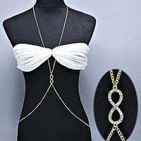 European Style Fashion Individuality Drill 8 Shape Gold Plating Body Chain