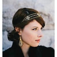 European Pearl tassel Alloy Headbands(Gold)(1PC)