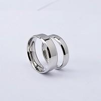 European Simple Silver Titanium Steel Couple Rings /Promis Rings For Couples