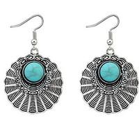 Euramerican Bohemian Fashion Elegant Vintage Delicate Circle Silver Lady Party Earrings Movie Jewelry