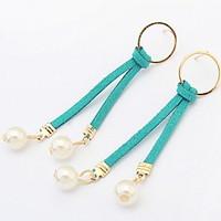 Euramerican Fashion Personalized Pearls Circle Earrings Lady Daily Drop Earrings Statement Jewelry