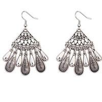 Euramerican Vintage Style Delicate Silver Tassel Lady Party Earrings Movie Jewelry