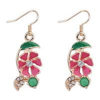 Euramerican Fashion Elegant Exquisite Flower Rhinestone Earrings Lady Party Drop Earrings Movie Jewelry