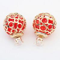 Euramerican Hollow out Multicolo Adorabler Rhinestone Ball Earrings Lady Daily Stud Earrings Gift Jewelry
