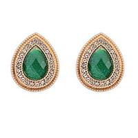 Euramerican Vintage Luxury Elegant Droplets Gem Stud Earrings Women\'s Business Daily Movie Jewelry