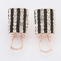 Euramerican Fashion Elegant Rhinestone Vertical Stripes Earrings Women\'s Business Movie Jewelry