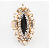 euramerican fashion temperament exquisite luxury pearl rhinestone ring ...