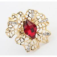 euramerican costly gem ring hollow out fashion flower adjustable ring  ...