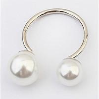 euramerican fashion silver pearl cuff rings simple style elegant women ...