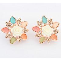 Euramerican Pure And Fresh And Lovely Little Multicolor Flower Earrings