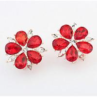 euramerican elegant classic rhinestones flowers stud earringsclassic d ...