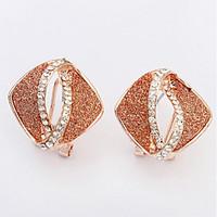 euramerican adorable elegant rhinestone square womens daily earrings s ...