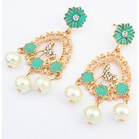 euramerican fashion dangling style elegant pearl womens beach drop ear ...