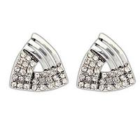 Euramerican Triangle Elegant Silver Rhinestone Women\'s Daily Stud Earrings Movie Jewelry