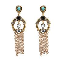 Euramerican Fashion Round Tassel Vintage Elegant Alloy Women\'s Casual Party Drop Earrings Statement Jewelry