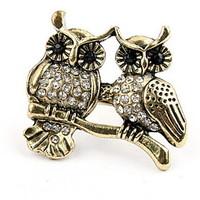 euramerican owl copper punk chrome rhinestone couples ring statement j ...