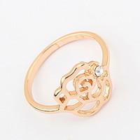 Euramerican Vintage Simple Style Gold Women\'s Rose Cuff Ring Gift Jewelry